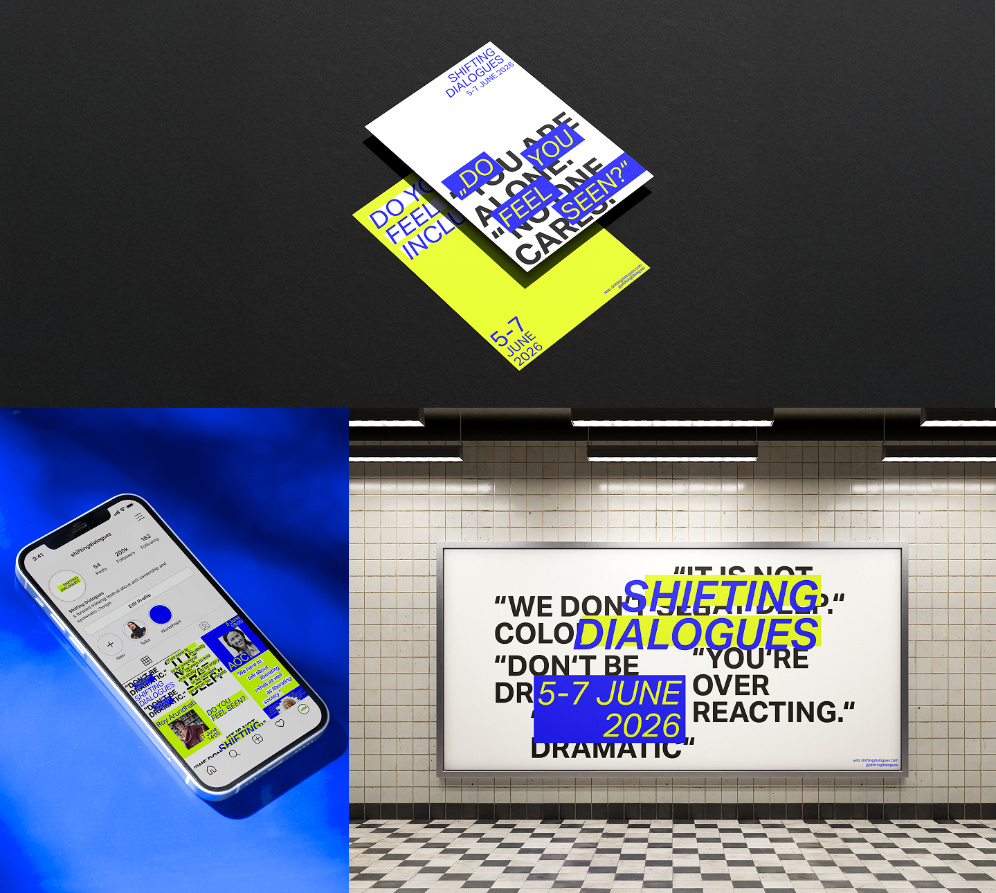 Shifting Dialogues flyer mockup